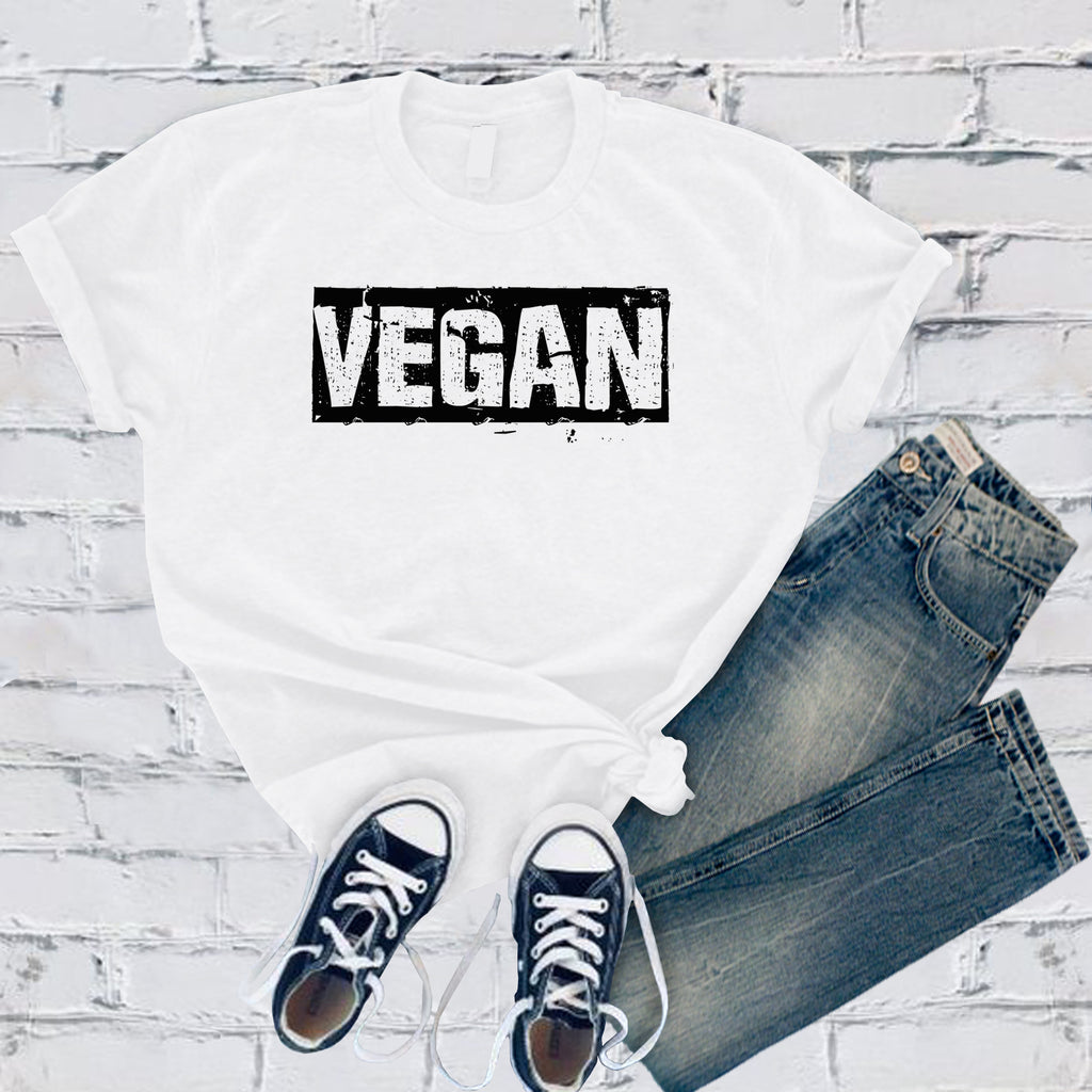 Distressed Vegan T-Shirt T-Shirt Tshirts.com White S 