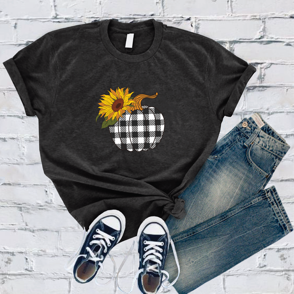 Sunflower Plaid Pumpkin T-Shirt T-Shirt Tshirts.com Dark Grey Heather S 