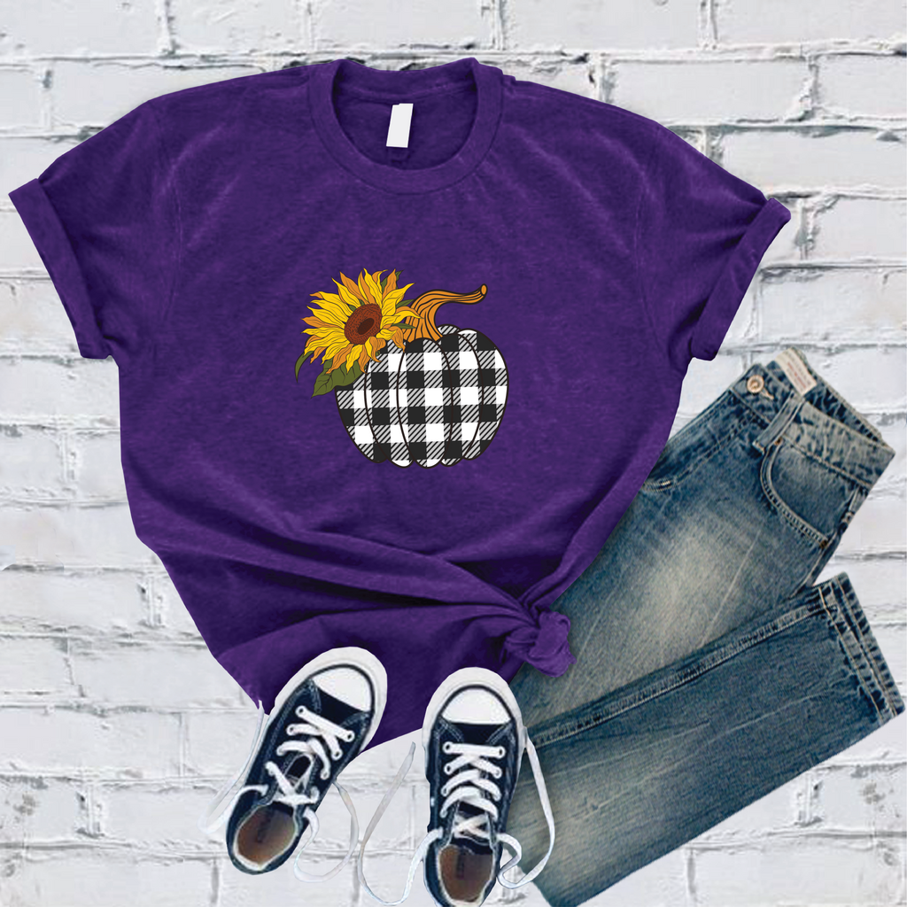 Sunflower Plaid Pumpkin T-Shirt T-Shirt Tshirts.com Team Purple S 