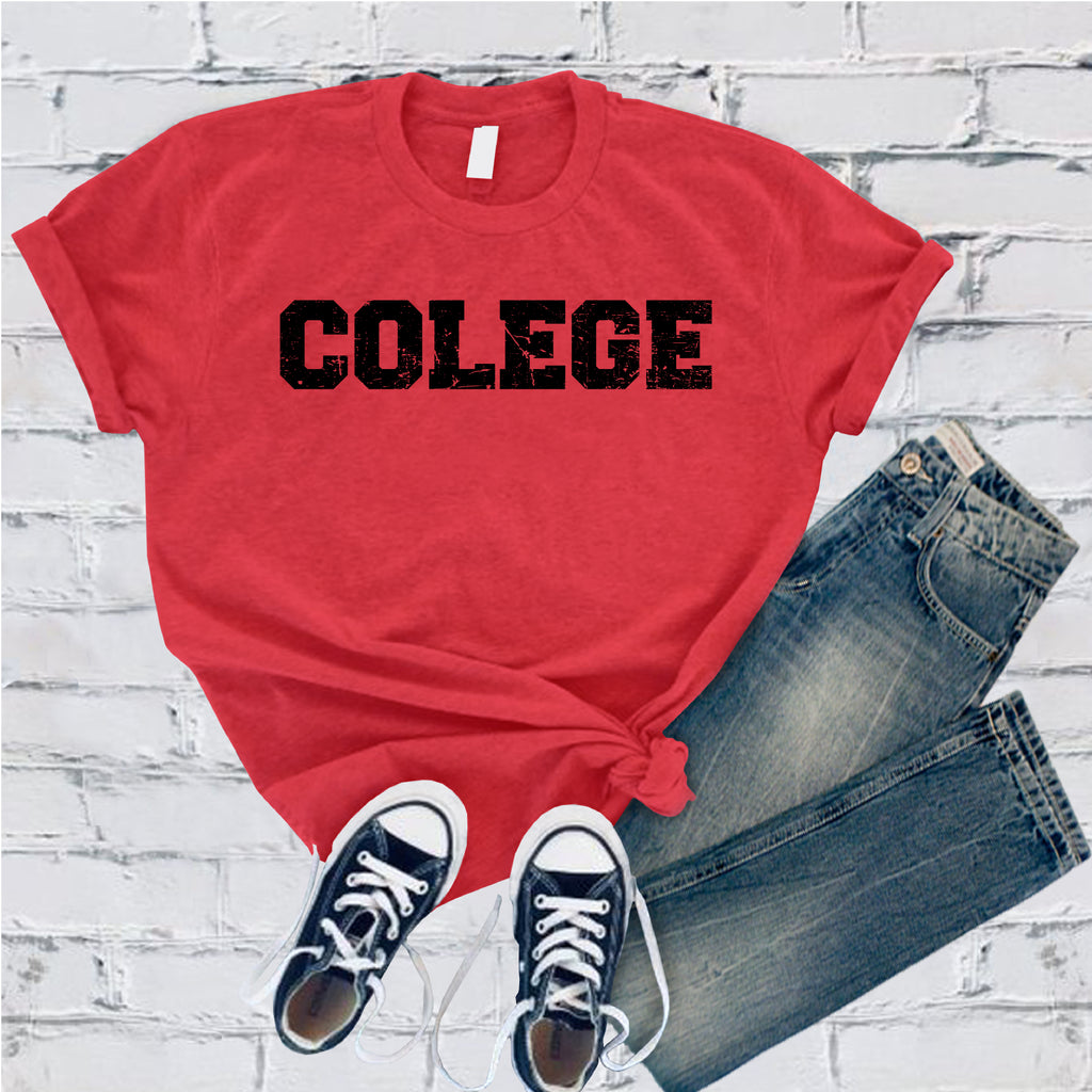 Colege Funny T-Shirt T-Shirt tshirts.com Heather Red S 