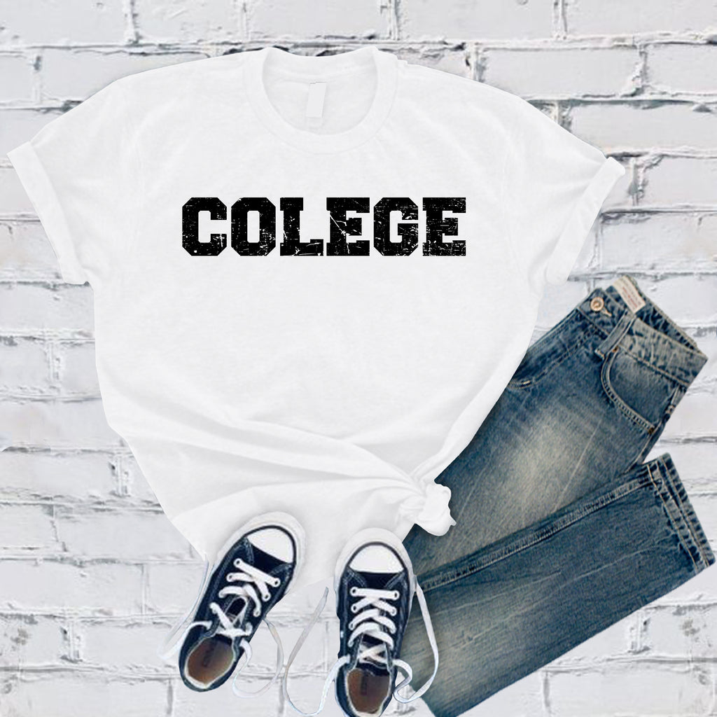 Colege Funny T-Shirt T-Shirt tshirts.com White S 