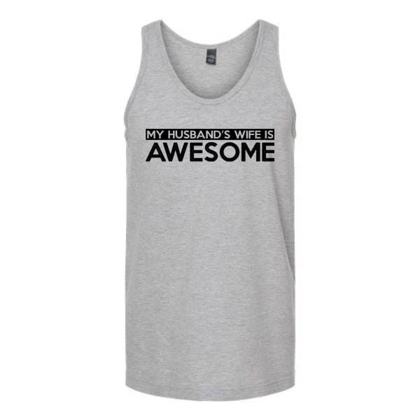 My Husband's Wife Is Awesome Unisex Tank Top Tank Top Tshirts.com Heather Grey S 