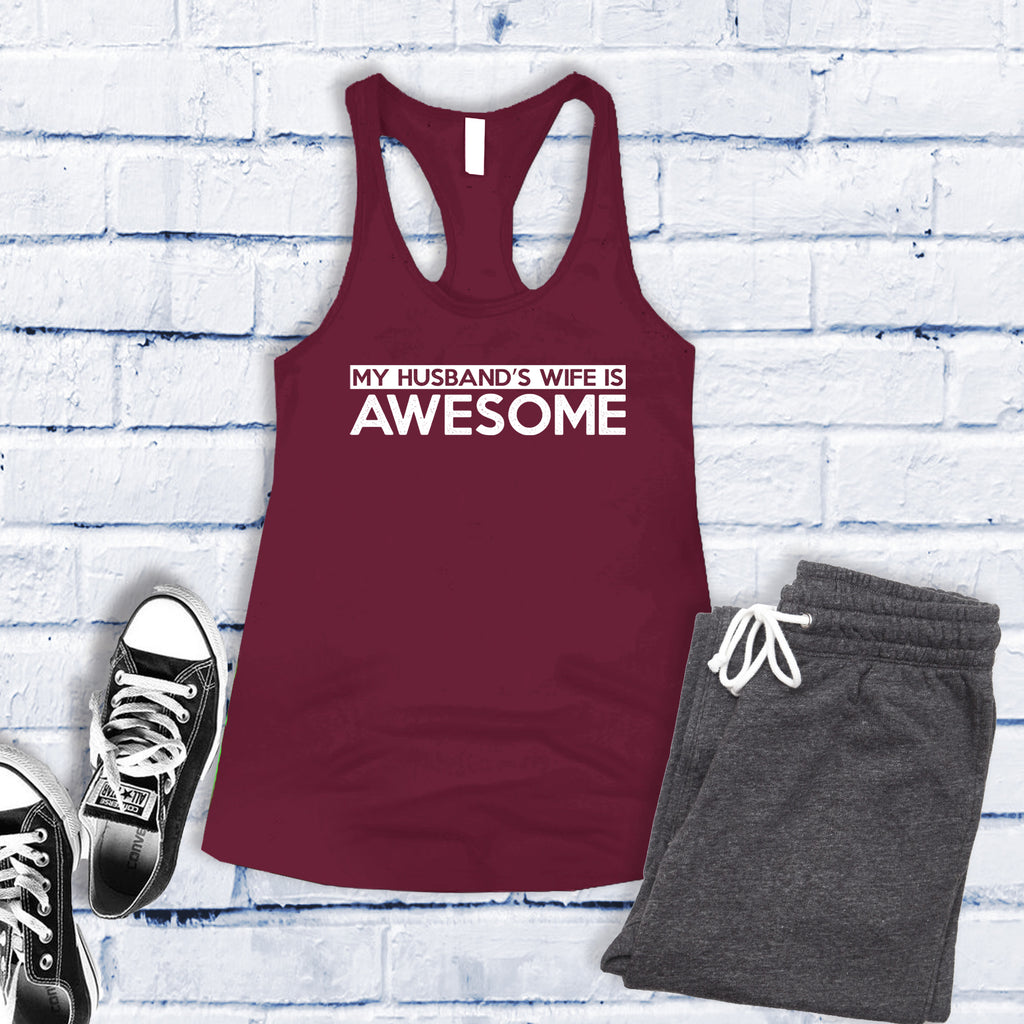 My Husband's Wife Is Awesome Women's Tank Top Tank Top Tshirts.com Cardinal S 