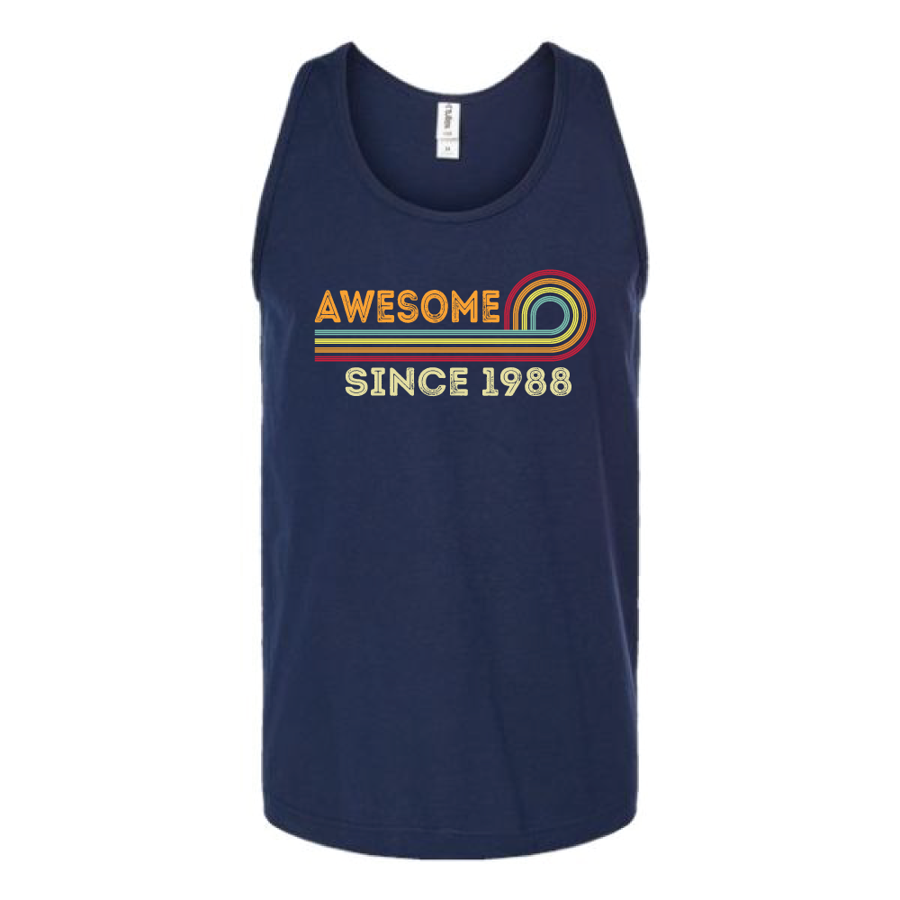 Awesome Since 1988 Unisex Tank Top Tank Top tshirts.com Navy S 