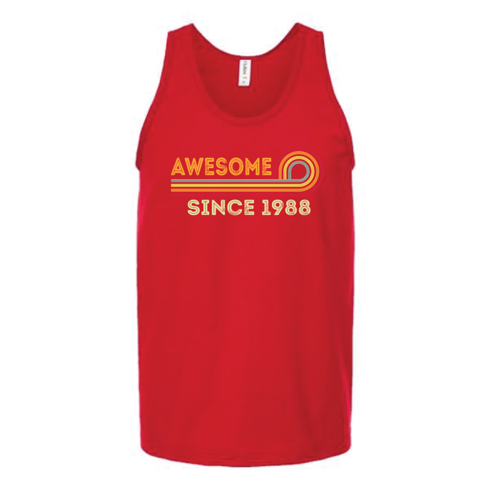Awesome Since 1988 Unisex Tank Top Tank Top tshirts.com Red S 