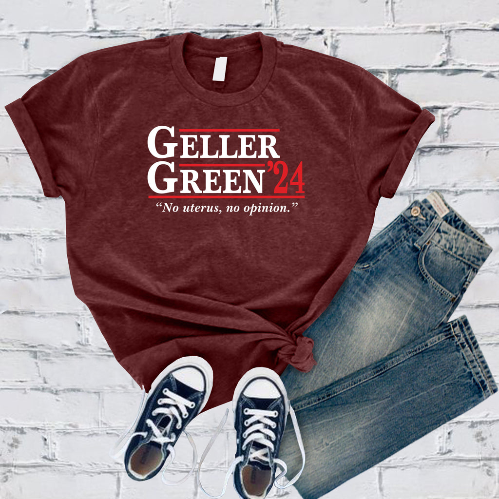 Geller Green '24 T-Shirt T-Shirt tshirts.com Heather Cardinal S 