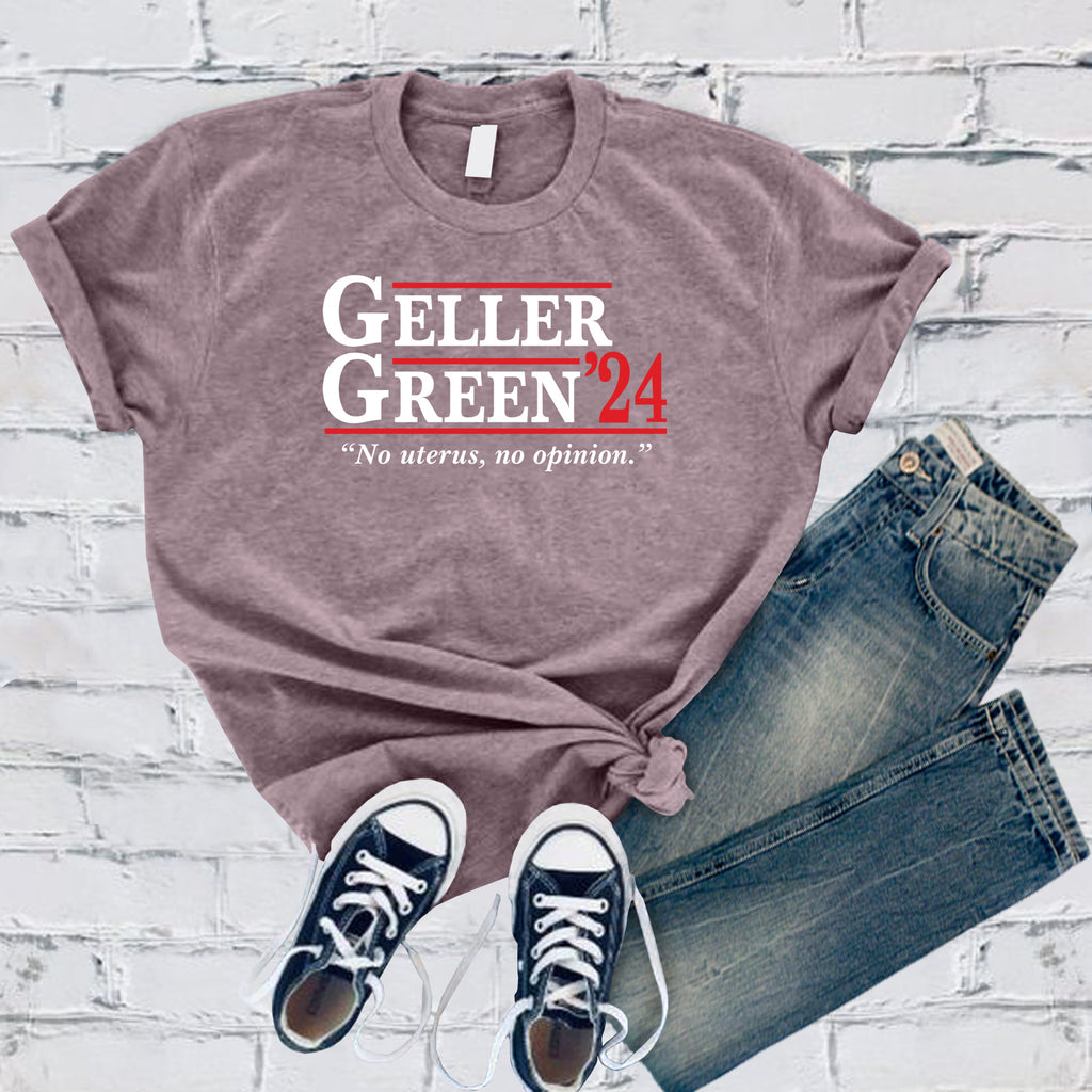 Geller Green '24 T-Shirt T-Shirt tshirts.com Heather Purple S 