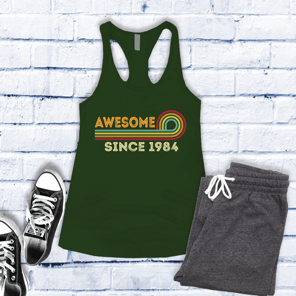 Awesome Since 1984 Women's Tank Top Tank Top tshirts.com Military Green S 