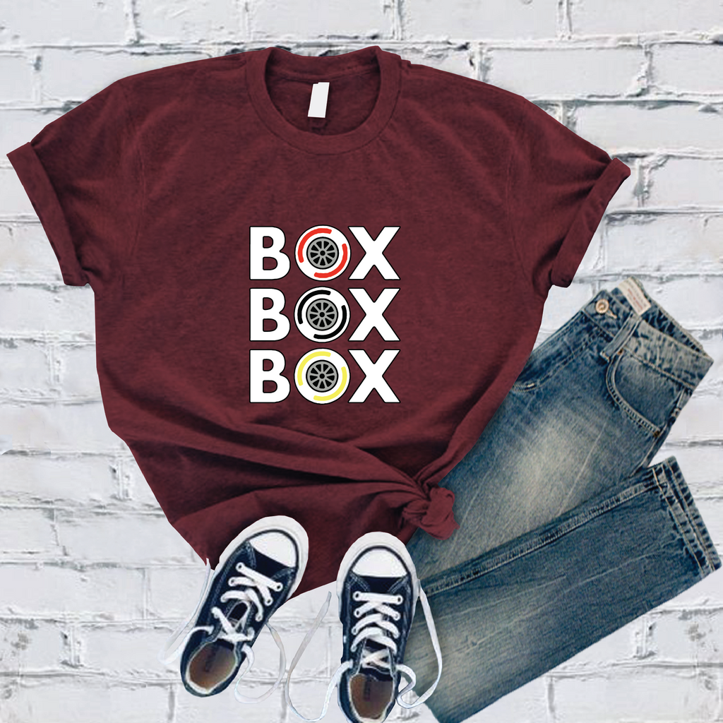 Box Box Box T-Shirt T-Shirt Tshirts.com Maroon S 