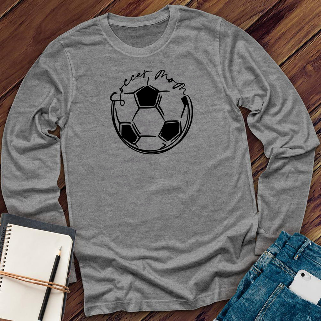 Soccer Mom Script Long Sleeve Long Sleeve tshirts.com Heather Grey S 