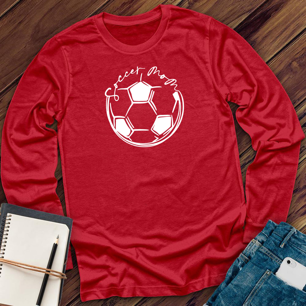 Soccer Mom Script Long Sleeve Long Sleeve tshirts.com Red S 