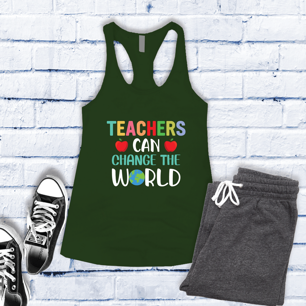 Teachers Can Change The World Women's Tank Top Tank Top Tshirts.com Military Green S 
