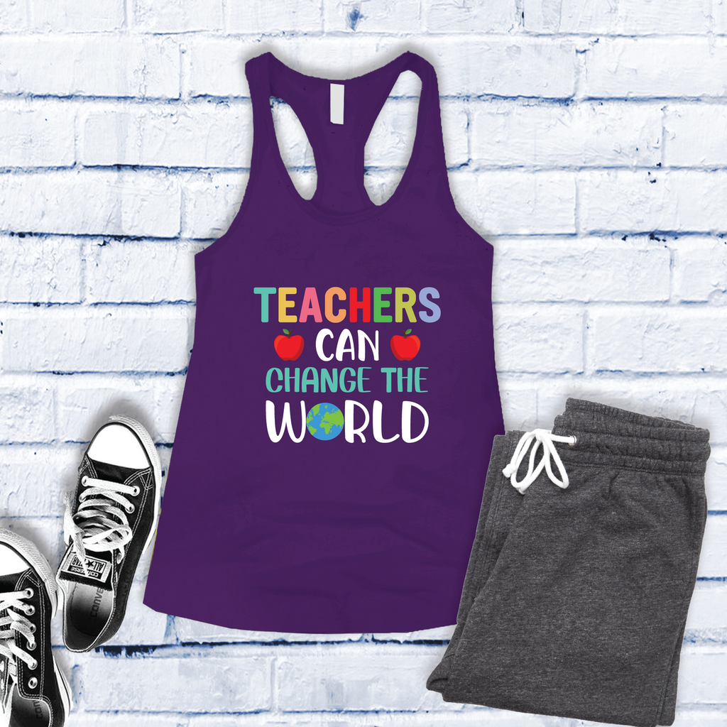 Teachers Can Change The World Women's Tank Top Tank Top Tshirts.com Purple Rush S 