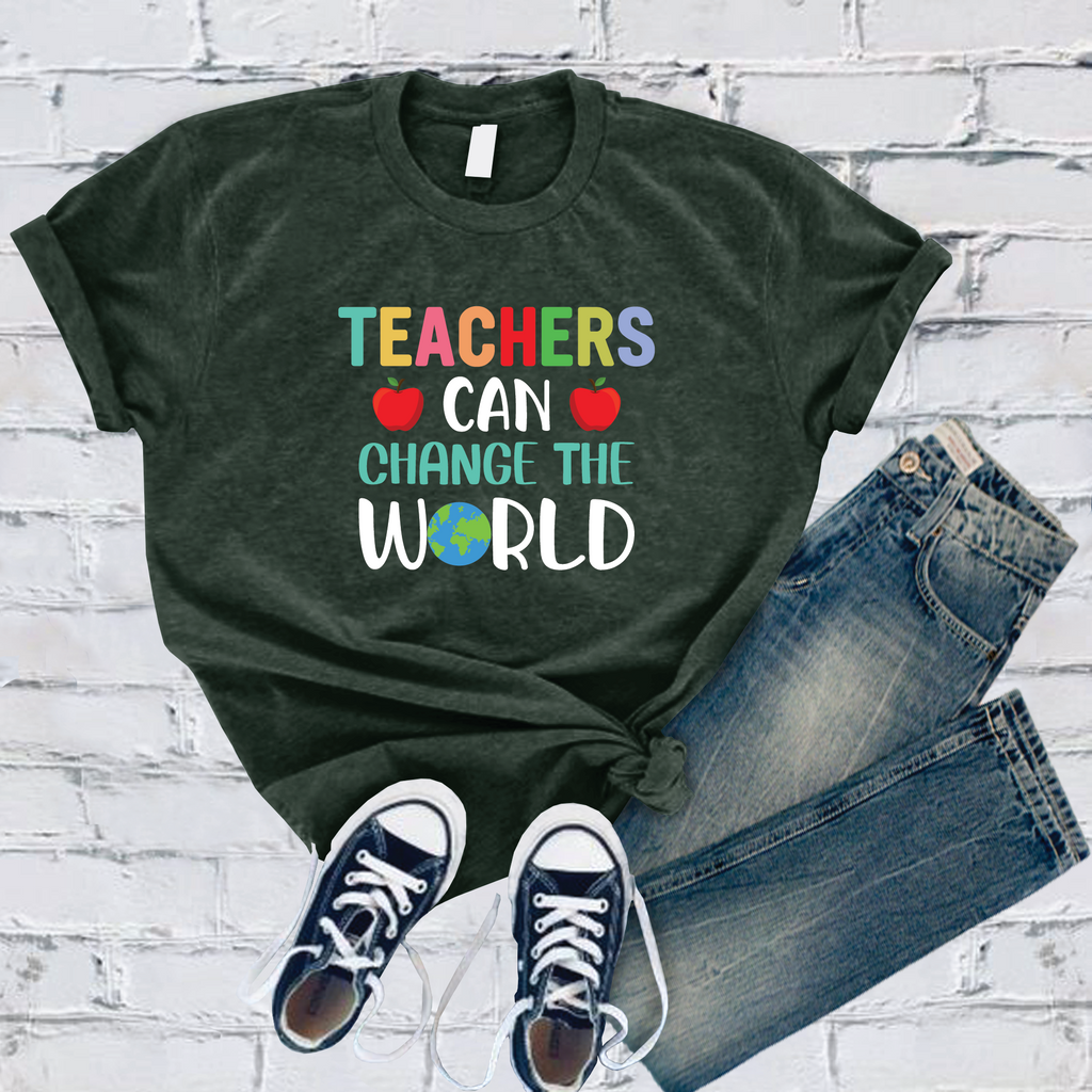 Teachers Can Change The World T-Shirt T-Shirt Tshirts.com Heather Forest S 