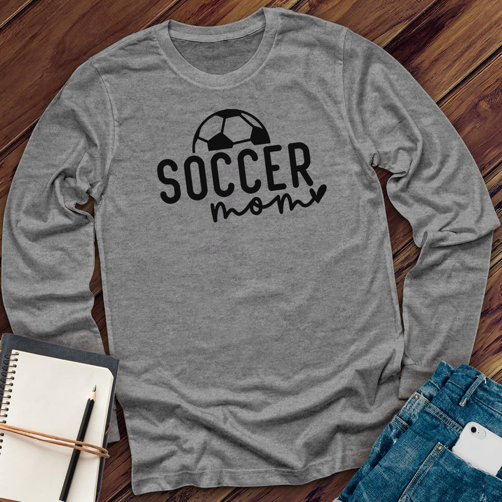Soccer Mom Heart Long Sleeve Long Sleeve tshirts.com Heather Grey S 