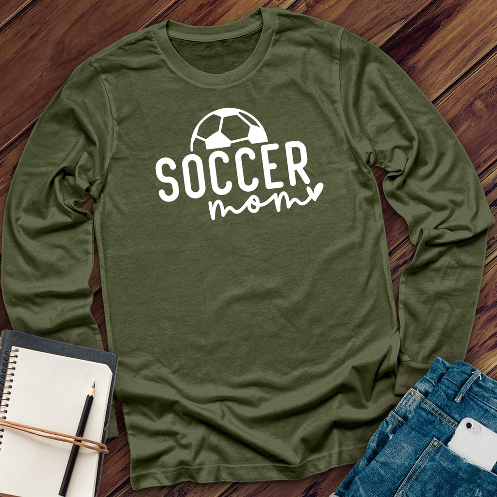Soccer Mom Heart Long Sleeve Long Sleeve tshirts.com Military Green S 