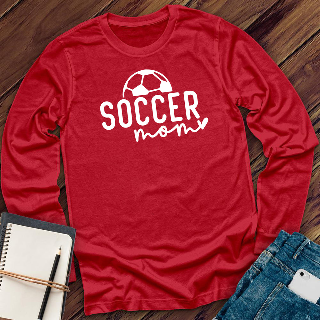 Soccer Mom Heart Long Sleeve Long Sleeve tshirts.com Red S 
