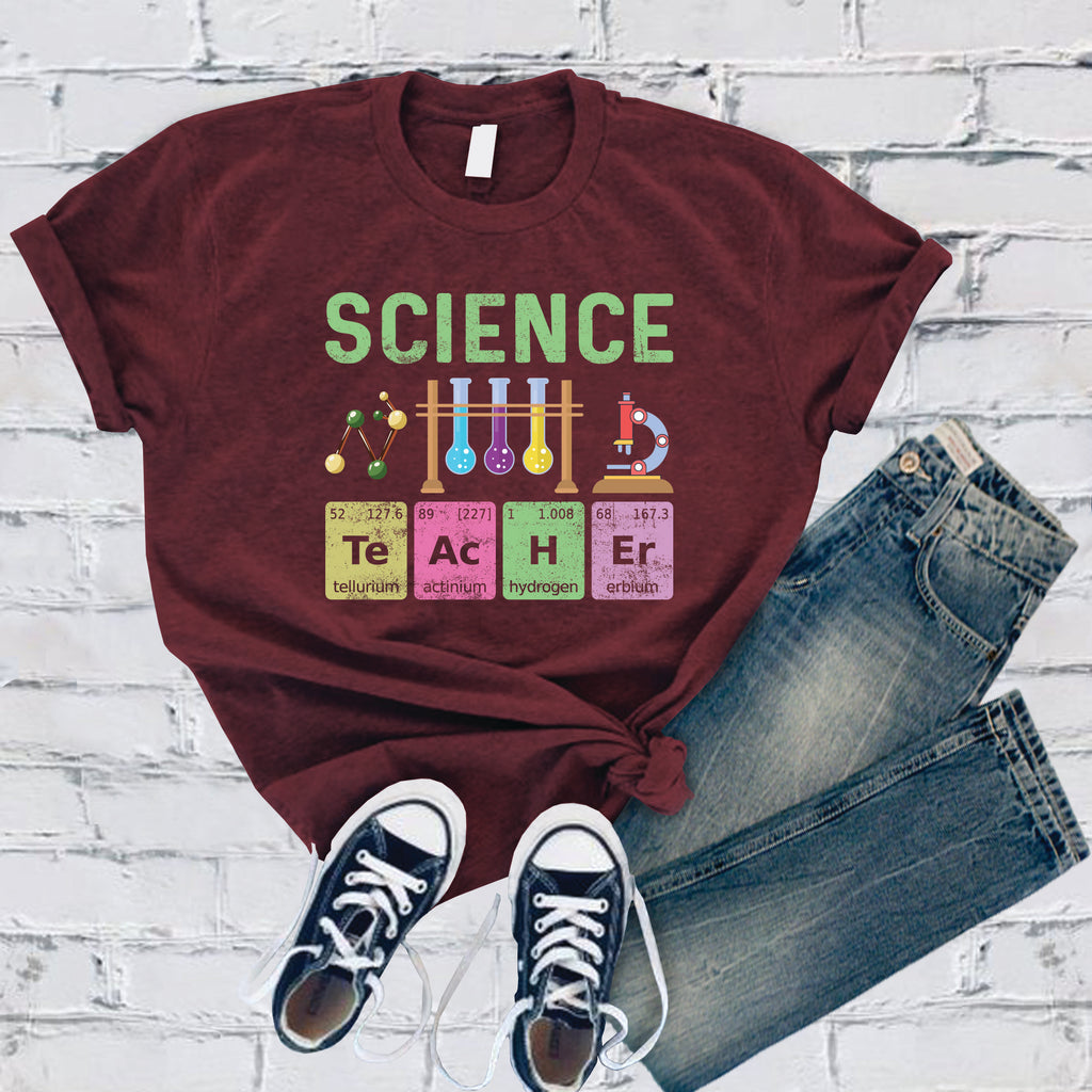 Science Teacher T-Shirt T-Shirt Tshirts.com Maroon S 