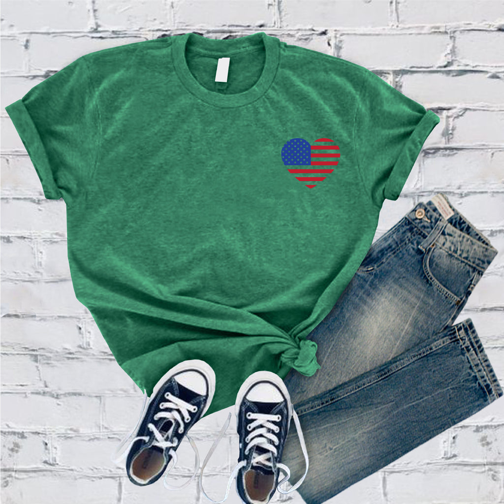 American Flag Pocket Heart T-Shirt T-Shirt tshirts.com Heather Kelly S 