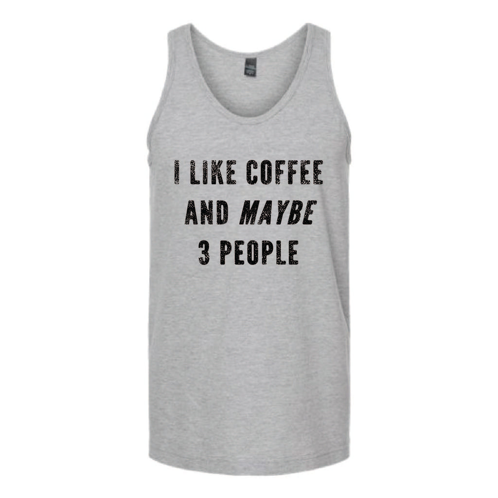 I Like Coffee and Maybe 3 People Unisex Tank Top Tank Top tshirts.com Heather Grey S 