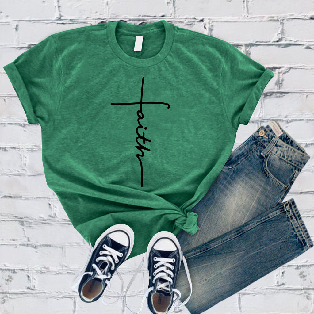 Faith Cross T-Shirt T-Shirt tshirts.com Heather Kelly S 