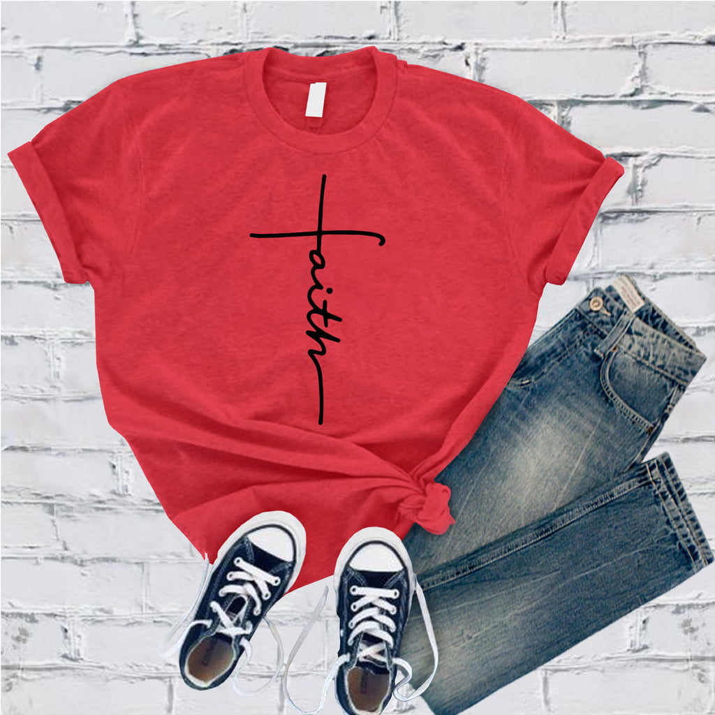 Faith Cross T-Shirt T-Shirt tshirts.com Heather Red S 