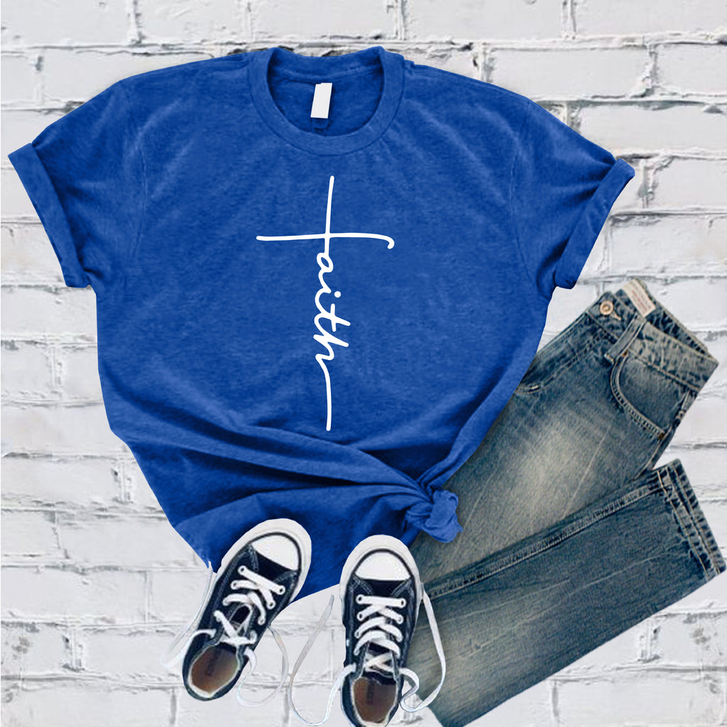 Faith Cross T-Shirt T-Shirt tshirts.com True Royal S 