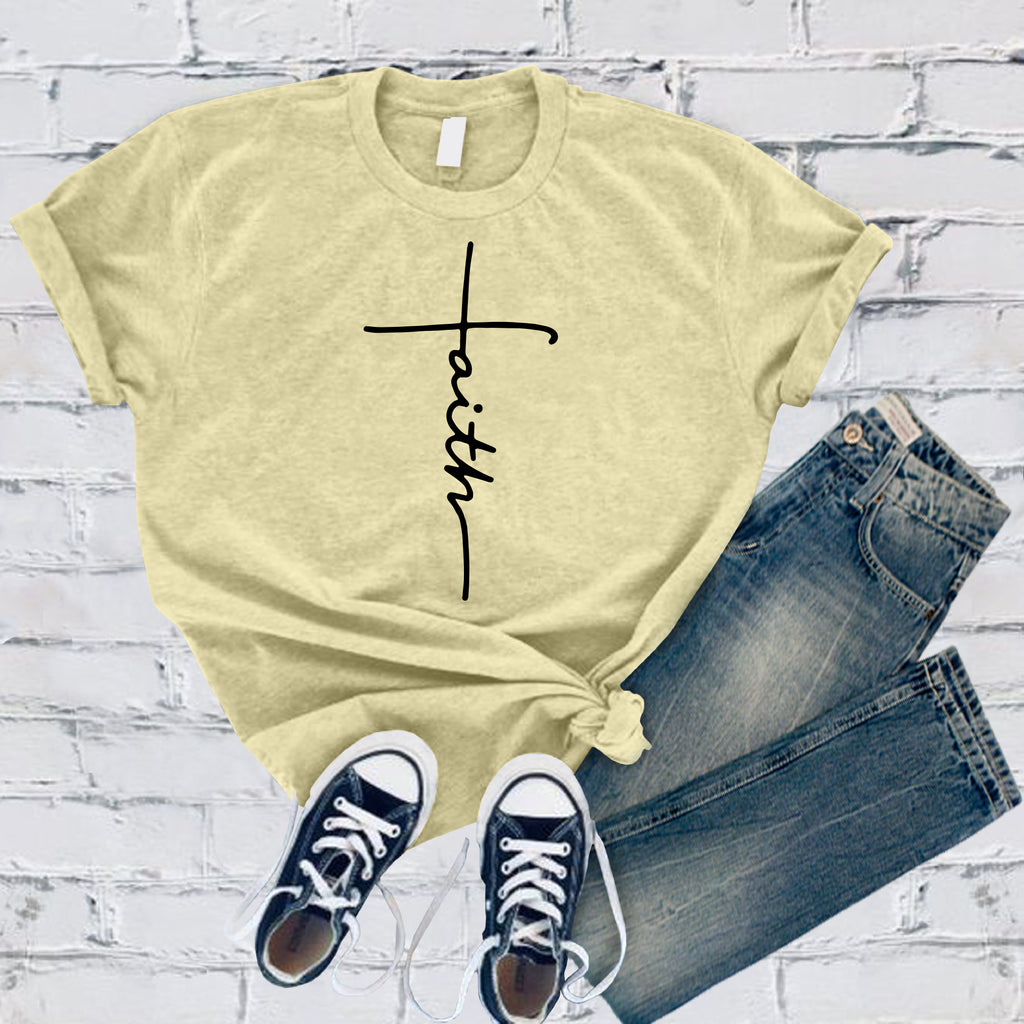 Faith Cross T-Shirt T-Shirt tshirts.com Heather French Vanilla S 