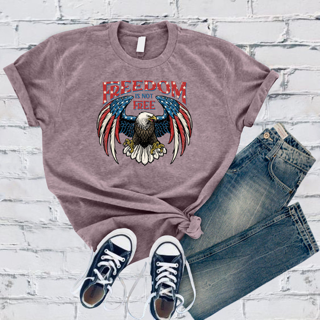 Freedom is Not Free Eagle T-Shirt T-Shirt tshirts.com Heather Purple S 