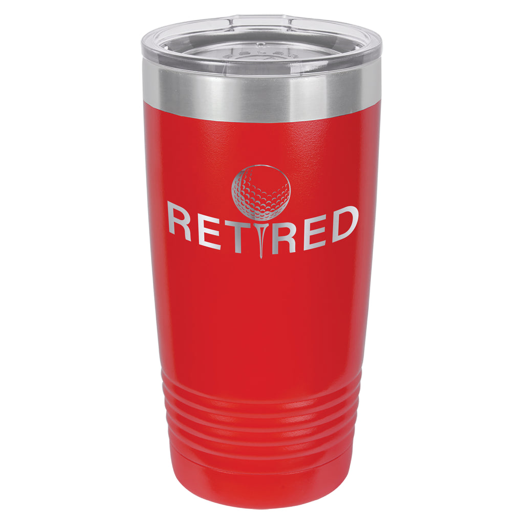 Retired Golf Tee and Ball 20oz Tumbler Drinkware tshirts.com Red  