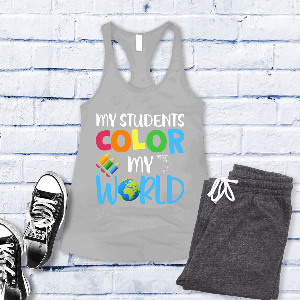My Students Color My World Women's Tank Top Tank Top Tshirts.com Silver S 