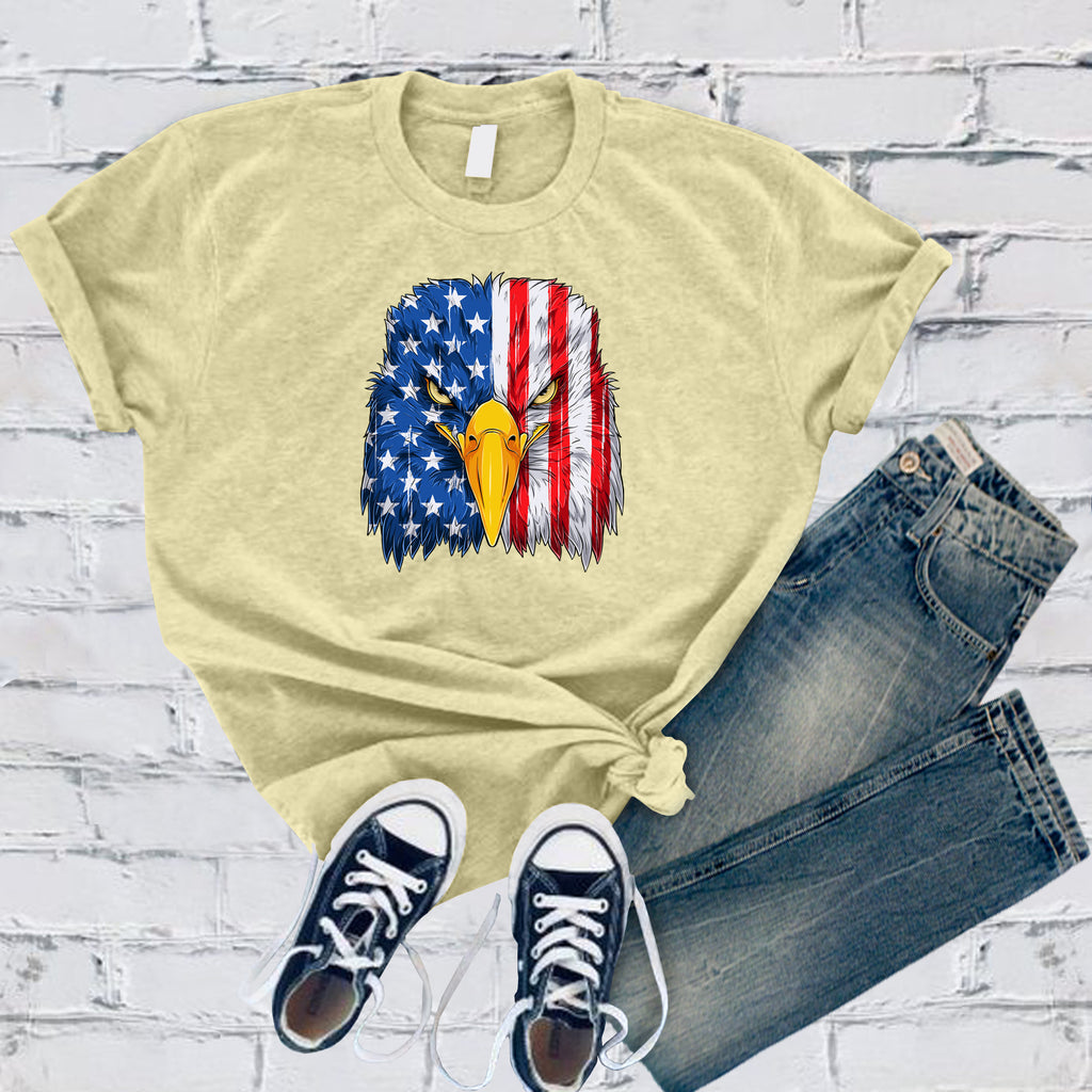 America Bald Eagle T-Shirt T-Shirt tshirts.com Heather French Vanilla S 