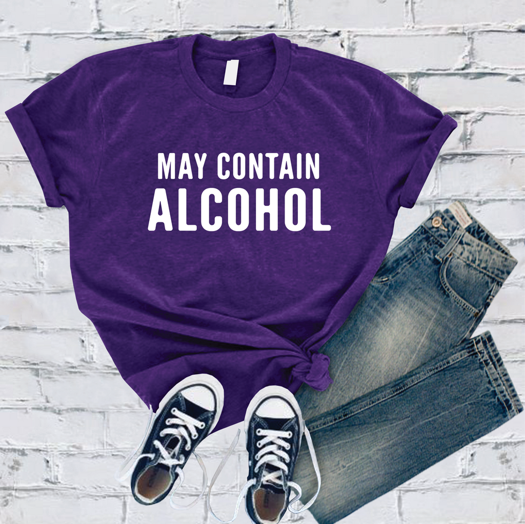 May Contain Alcohol T-Shirt T-Shirt tshirts.com Team Purple S 