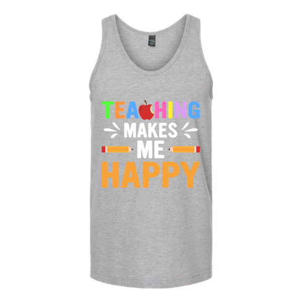 Teaching Makes Me Happy Unisex Tank Top Tank Top tshirts.com Heather Grey S 