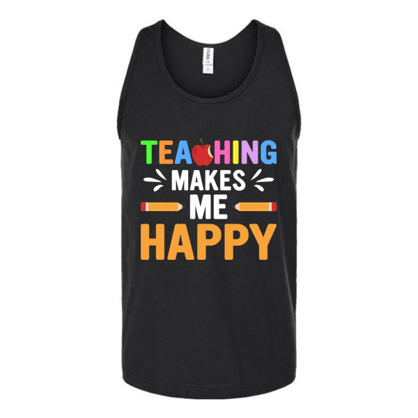 Teaching Makes Me Happy Unisex Tank Top Tank Top tshirts.com Black S 