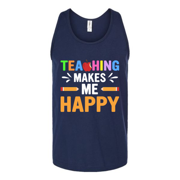 Teaching Makes Me Happy Unisex Tank Top Tank Top tshirts.com Navy S 