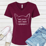 Tell Your Cat I Said Pspsps V-Neck Image