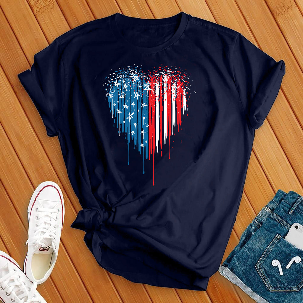 American Heart T-Shirt T-Shirt tshirts.com Navy S 