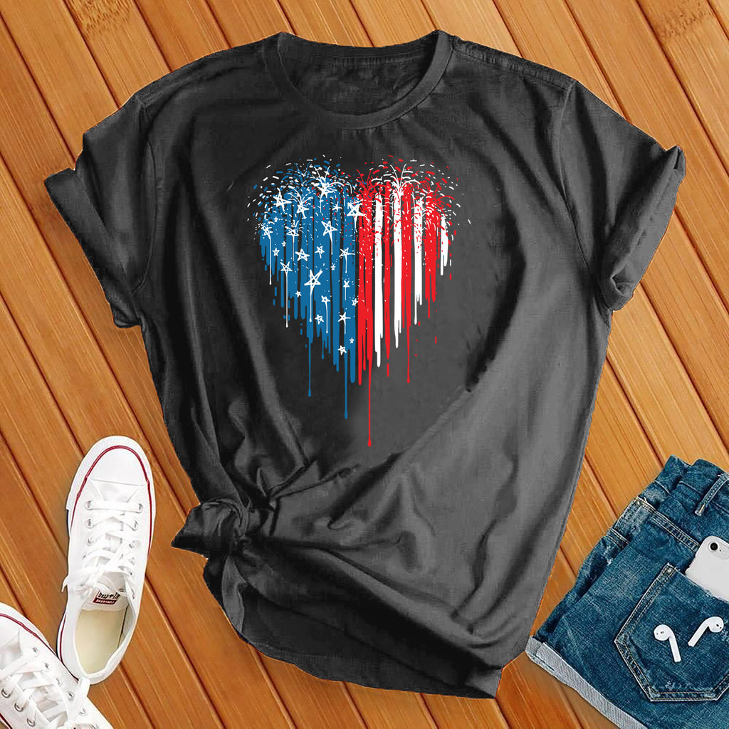 American Heart T-Shirt T-Shirt tshirts.com Dark Grey Heather S 