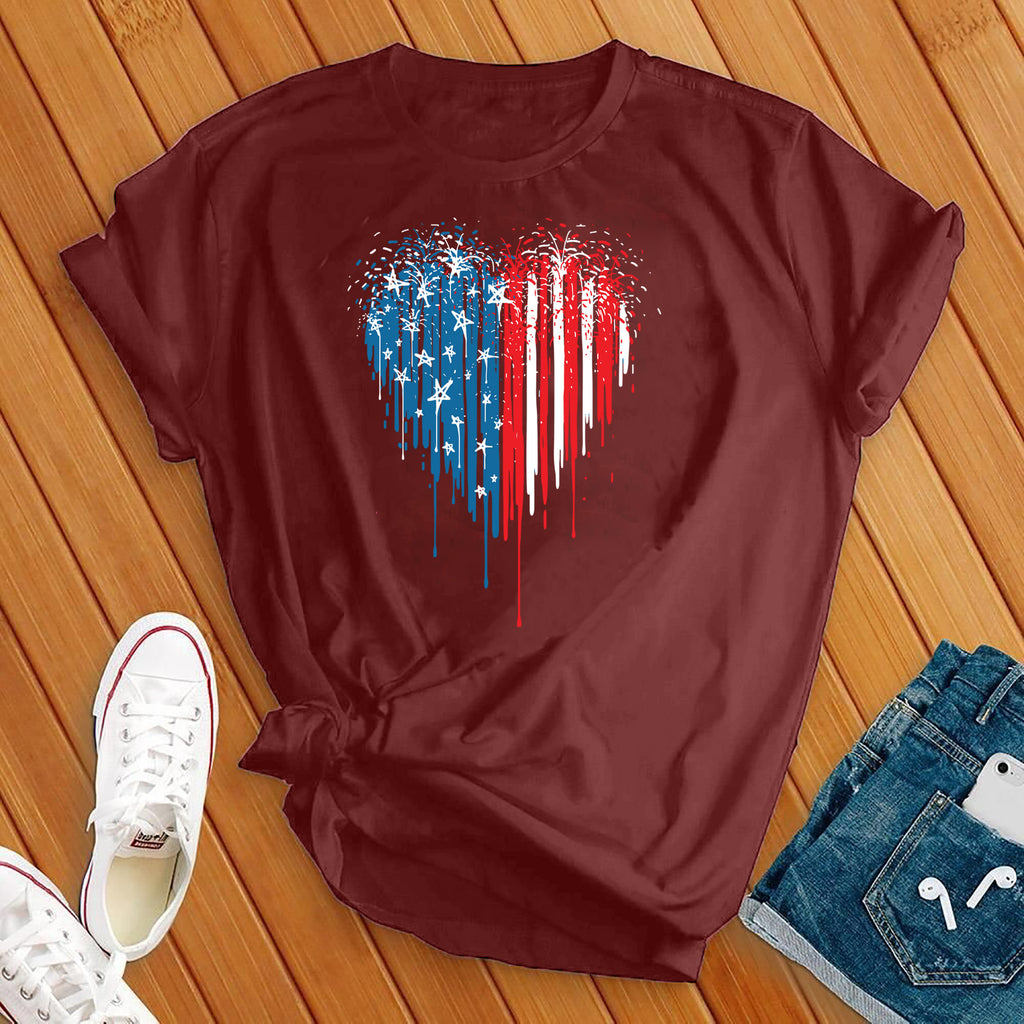 American Heart T-Shirt T-Shirt tshirts.com Maroon S 