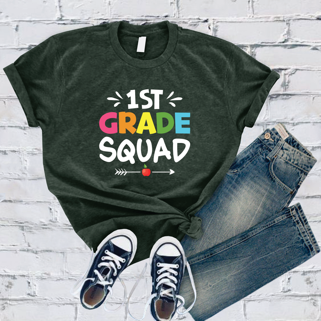 1st Grade Squad T-Shirt T-Shirt Tshirts.com Heather Forest S 