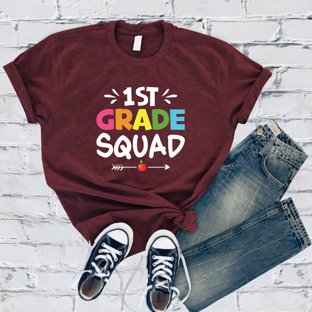 1st Grade Squad T-Shirt T-Shirt Tshirts.com Maroon S 