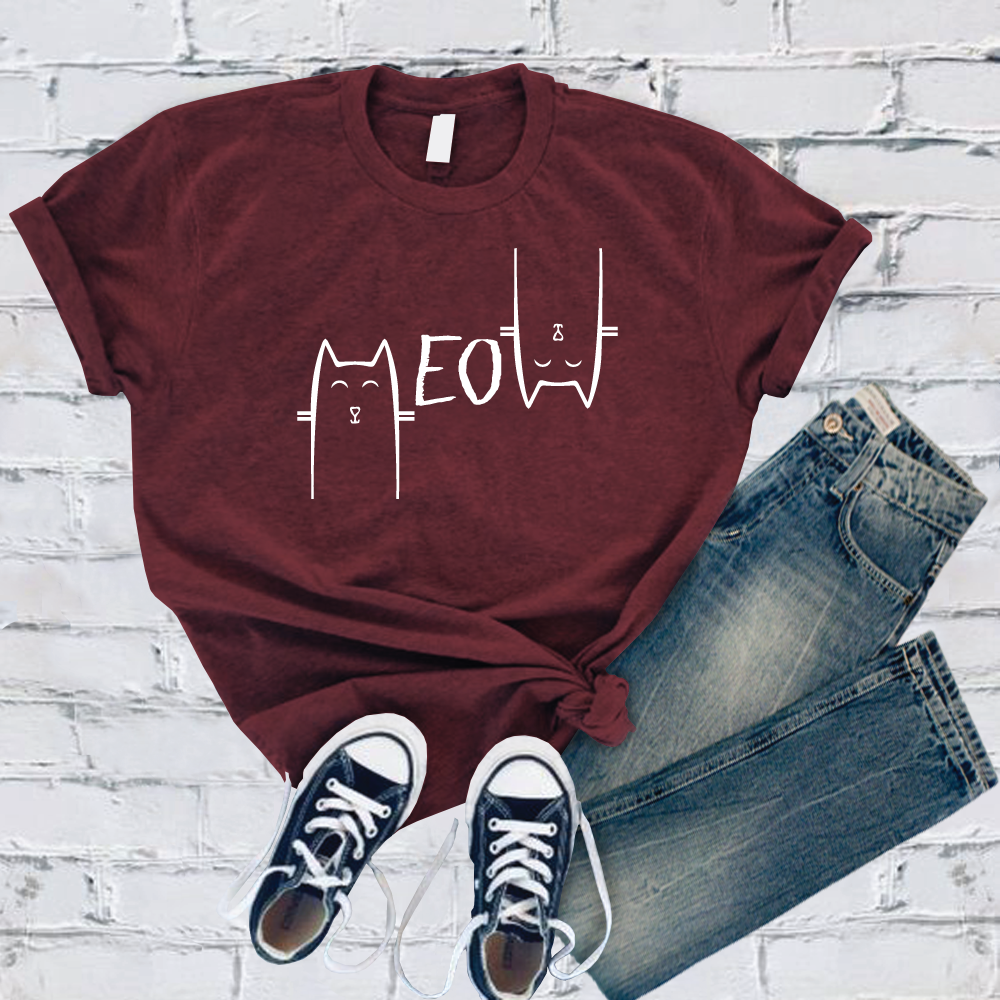 Cat Meow T-Shirt T-Shirt tshirts.com Maroon S 