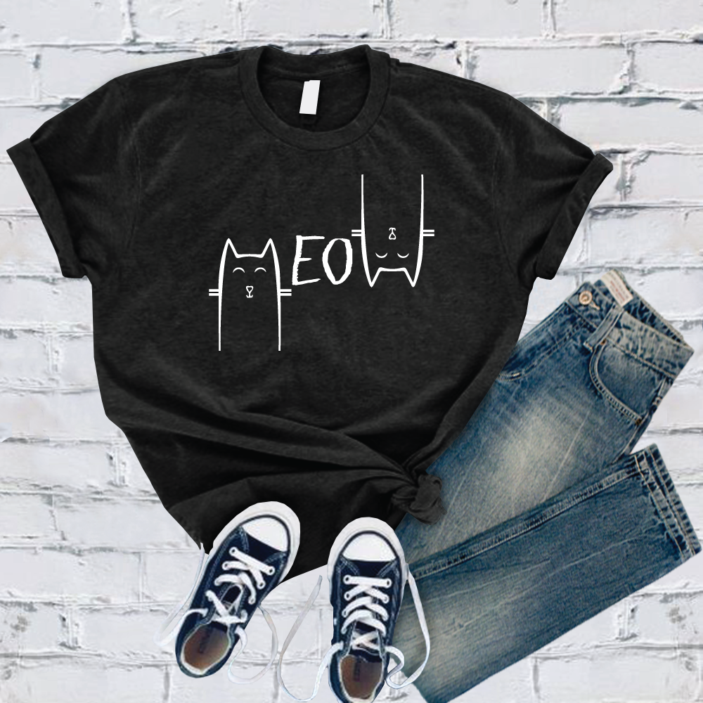 Cat Meow T-Shirt T-Shirt tshirts.com Black S 