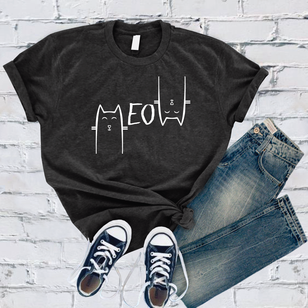 Cat Meow T-Shirt T-Shirt tshirts.com Dark Grey Heather S 