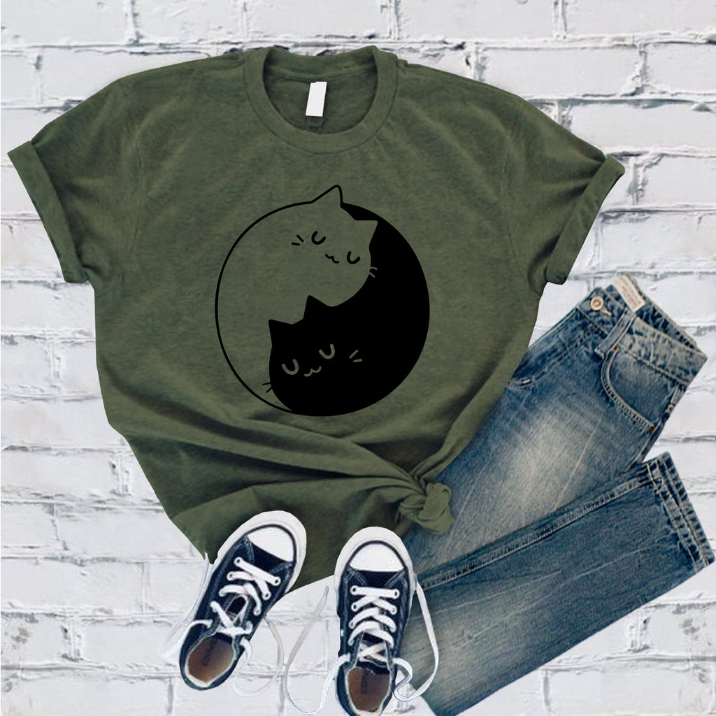 Cat Peace T-Shirt T-Shirt tshirts.com Military Green S 
