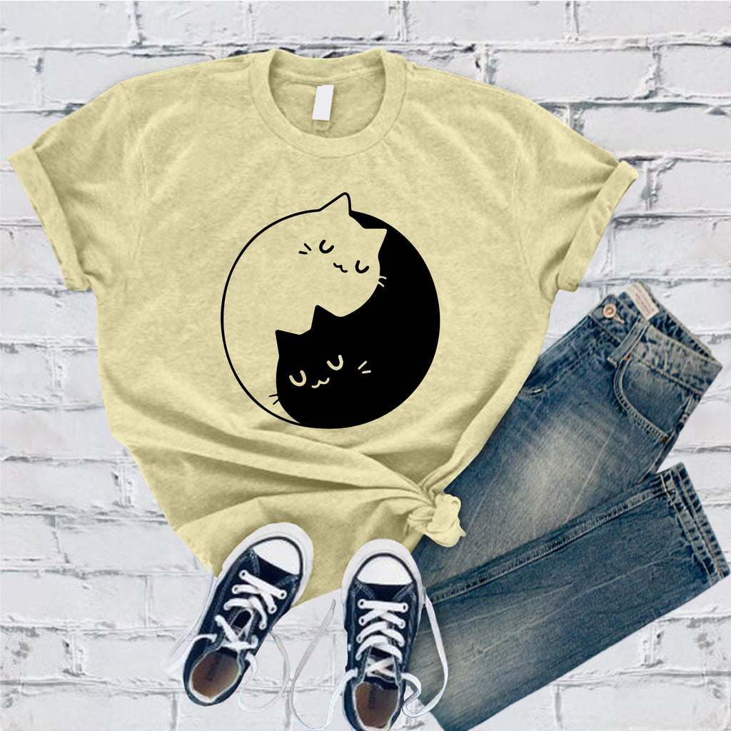Cat Peace T-Shirt T-Shirt tshirts.com Heather French Vanilla S 