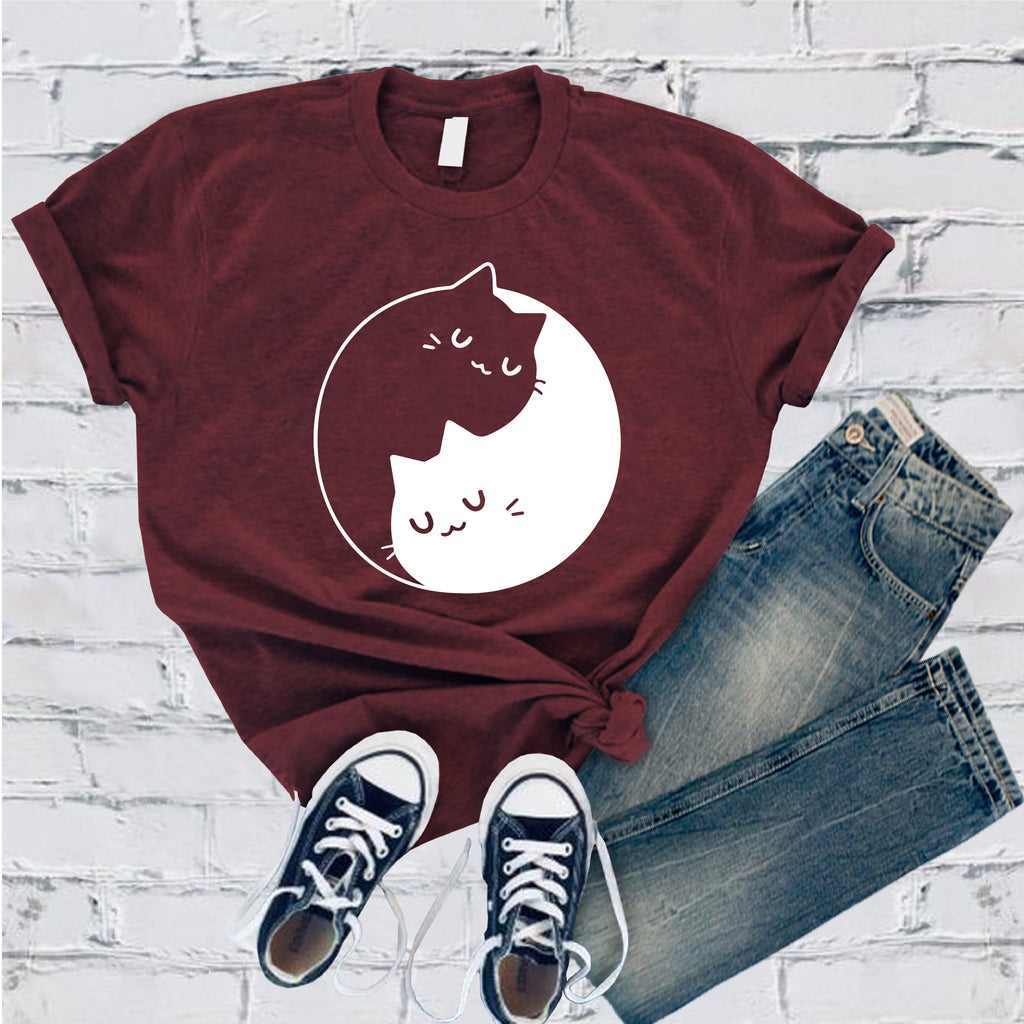 Cat Peace T-Shirt T-Shirt tshirts.com Maroon S 
