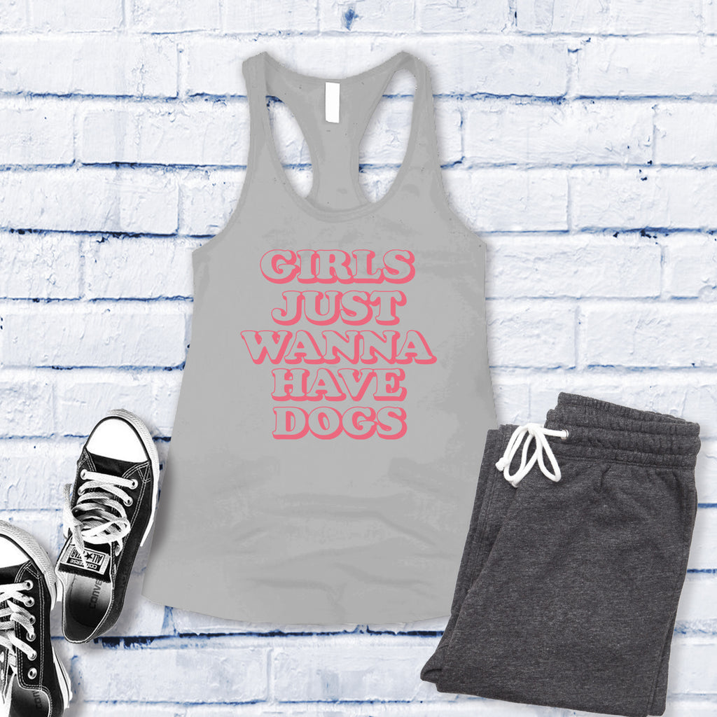 Girls Just Wanna Have Dogs Women's Tank Top Tank Top tshirts.com Silver S 