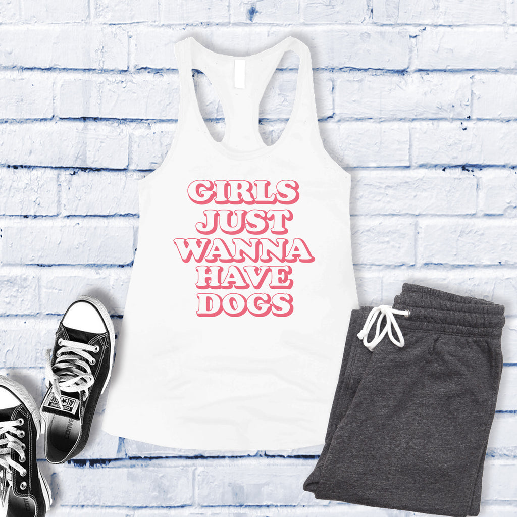 Girls Just Wanna Have Dogs Women's Tank Top Tank Top tshirts.com White S 